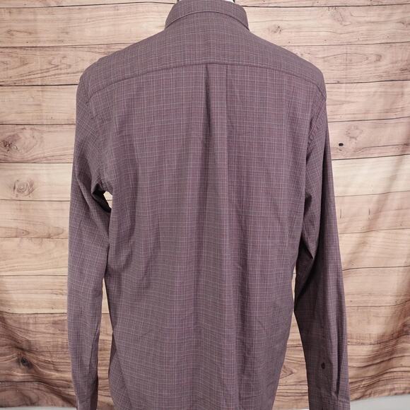 Van Heusen Flex Shirt Mens Large Button Up Long Sleeve Plaid Pocket Casual - Picture 4 of 8